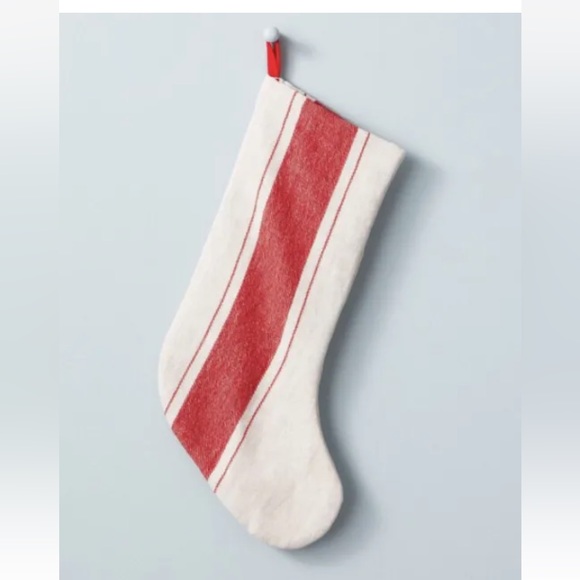 Hearth & Hand w/ Magnolia Linen Stocking Bold Center Stripe Red/Cream Christmas - Picture 1 of 4